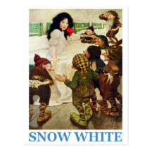 Schneewittchen und die sieben Zwerge Postkarte