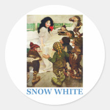 Schneewittchen und die sieben Zwerge Runde Sticker