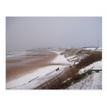 Schneien Sie auf dem Strand an Longsands Tynemouth