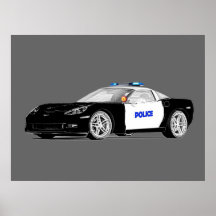 Schneller Polizeiwagen!!! Plakatdruck