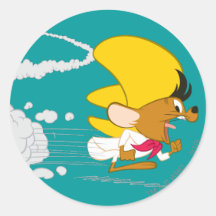 Schnelles Gonzales, das in Farbe läuft Runde Aufkleber