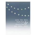 Schnur des Licht-Abends im FreienSave the Date Postkarte