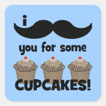 Schnurrbart I Sie für einige kleine Kuchen Quadratsticker