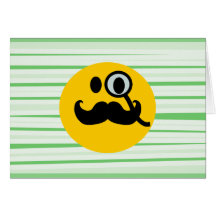 Schnurrbart Monocle smiley Grußkarte