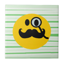 Schnurrbart Monocle smiley Keramikfliese