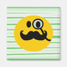 Schnurrbart Monocle smiley Kühlschrankmagnet