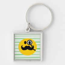 Schnurrbart Monocle smiley Schlüsselanhänger