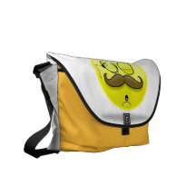 Schnurrbart u. Monocle Smilie Tasche Kuriertasche