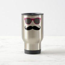 Schnurrbart und rosa Sonnenbrille-Humor Kaffee Tassen
