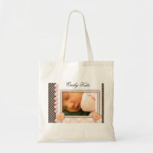 Schokolade und rosa Tupfenbabythema Einkaufstasche