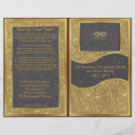 Schokoladen-Golddeluxes Hochzeits-Programm Personalisierte Flyer