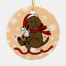 Schokoladen-Labrador u. Eiscreme-Cartoon-Weihnacht Weihnachtsornament