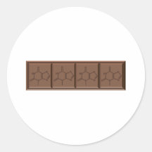 Schokoladen-Molekül Runder Aufkleber