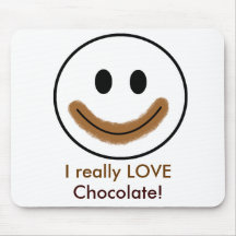 Schokoladen-Smiley "ich wirklich LIEBE Schokolade! Mousepad