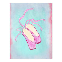 Schöne Ballett-Schuh-Postkarte