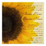 Schöne elegante Sonnenblume-Hochzeits-Einladung