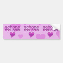 Schöne Freundin rosa u. lila Liebe-Herzen Auto Sticker