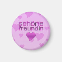 Schöne Freundin rosa u. lila Liebe-Herzen Magnete