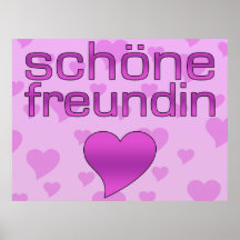 Schöne Freundin rosa u. lila Liebe-Herzen Plakate