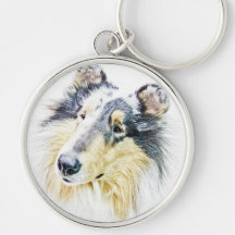 Schöne raue Colliehundekunst Schlüsselbänder