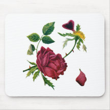 Schöne Rote Rosen getan in der Crewel-Stickerei Mousepad