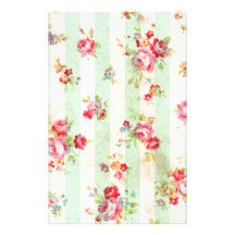 Schöne Vintage Rosen und andere Blumen Bedrucktes Papier