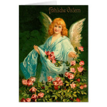 Schöner deutscher Vintager Ostern-Engel Grußkarte