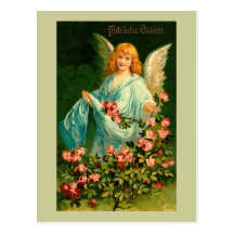 Schöner deutscher Vintager Ostern-Engel Postkarte