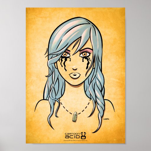 Schöner Mädchen-(Kugel und Risse) Kunst-Druck Plakatdrucke