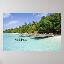 Schöner Malediven-Strand-Plakat-Druck