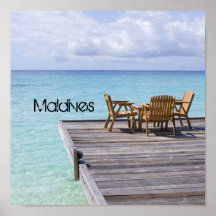 Schöner Malediven-Strand-Plakat-Druck