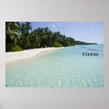 Schöner Malediven-Strand-Plakat-Druck