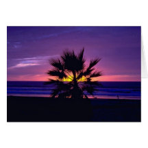 Schöner Sonnenuntergang: Auftrag-Strand, Kaliforni Grußkarte