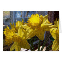 Schönes gelbes Daffodills Grußkarte