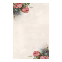 Schönes Vintages viktorianisches Rosen-Briefpapier Individuelle Druckpapiere