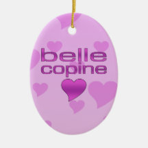 Schönheit Copine rosa u. lila Liebe-Herzen Weihnachtsornament