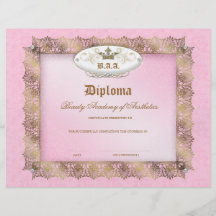 Schönheits-Schuldiplom-Rosa-Goldspitze-Krone Flyer