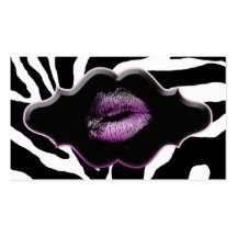 Schönheits-Visitenkartentierzebra-Veilchen-Lippen