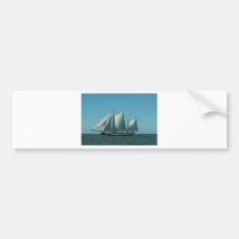 Schooner in Meer Auto Sticker