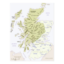 Schottische Clan-Karte von Schottland Postkarte