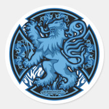 Schottisches blaues Löwe-Kreuz Runde Sticker