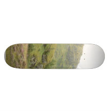 Schottisches Landschafts-Gelbgrün-Gras Skateboarddeck