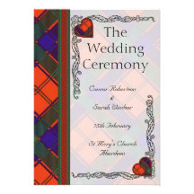 Schottisches Tartan-Hochzeitsprogramm - RobertsonT Einladung