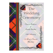 Schottisches Tartan-Hochzeitsprogramm - Ruthven Personalisierte Ankündigungen