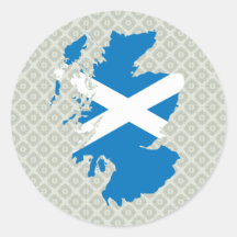 Schottland-Flaggen-Karte Größengleich Runder Sticker