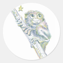 Schreckliches Tarsier Runde Aufkleber