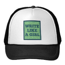 Schreiben Sie wie ein Mädchen-Pfau Trucker Caps