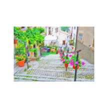 Schritte zum Patio Gespannter Galeriedruck
