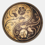 Schroffe Yin Yang Rosen Aufkleber