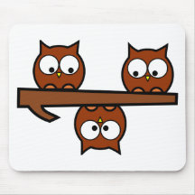 Schrullige Eulen Mousepads